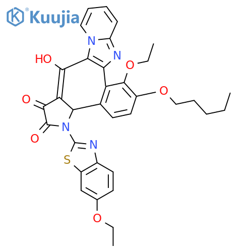 1-(6-ethoxy-1,3-benzothiazol-2-yl)-5-[3-ethoxy-4-(pentyloxy)phenyl]-4-[hydroxy(2-methylimidazo[1,2-a]pyridin-3-yl)methylidene]pyrrolidine-2,3-dione structure