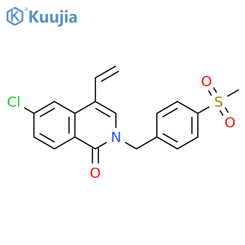 1(2H)-Isoquinolinone,6-chloro-4-ethenyl-2-[[4-(methylsulfonyl)phenyl]methyl]- structure