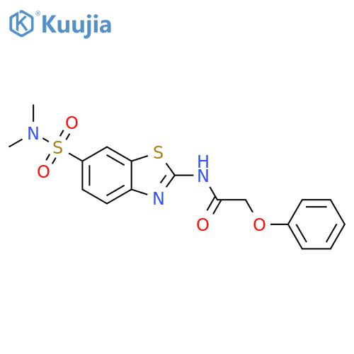 N-6-(dimethylsulfamoyl)-1,3-benzothiazol-2-yl-2-phenoxyacetamide structure