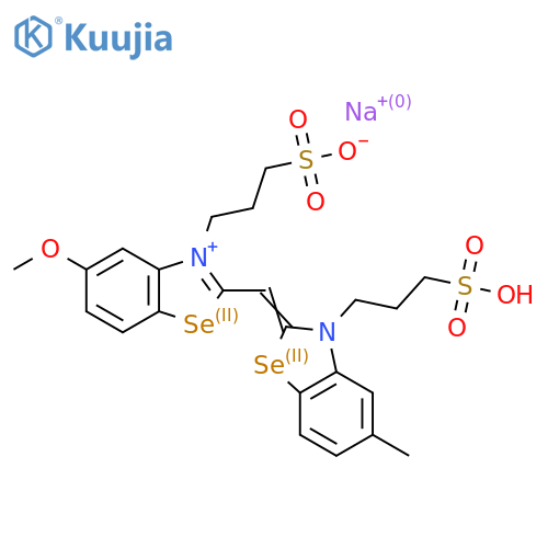 Benzoselenazolium, 5-methoxy-2-[[5-methyl-3-(3-sulfopropyl)-2(3H)-benzoselenazolylidene]methyl]-3-(3-sulfopropyl)-, inner salt, sodium salt structure