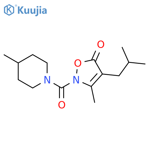 5(2H)-Isoxazolone, 3-methyl-2-[(4-methyl-1-piperidinyl)carbonyl]-4-(2-methylpropyl)- structure