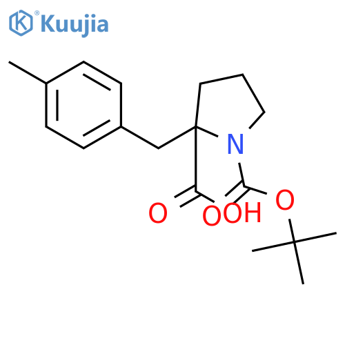 (S)-1-(tert-Butoxycarbonyl)-2-(4-methylbenzyl)pyrrolidine-2-carboxylic acid structure