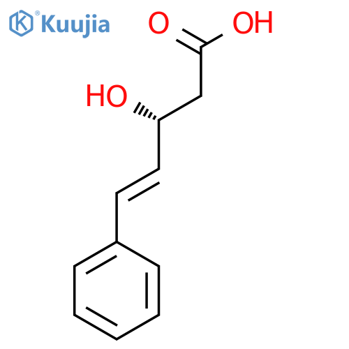 (3R)-3-hydroxy-5-phenylpent-4-enoic acid structure