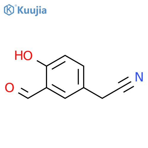 2-(3-formyl-4-hydroxyphenyl)acetonitrile structure