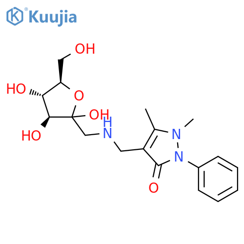 N-(2-(5-hydroxymethyl-2,3,4,5-tetrahydro-2,3,4-trihydroxy)furyl)methyl-N-methylantipyrine structure