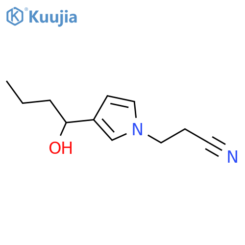 3-(1-hydroxybutyl)-1H-Pyrrole-1-propanenitrile structure