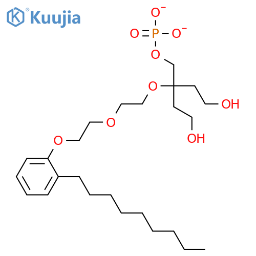 PHOSPHORIC ACID, BIS(2-HYDROXYETHYL)2-[2-[2-(NONYLPHENOXY)ETHOXY]ETHOXY]ETHYL ESTER structure