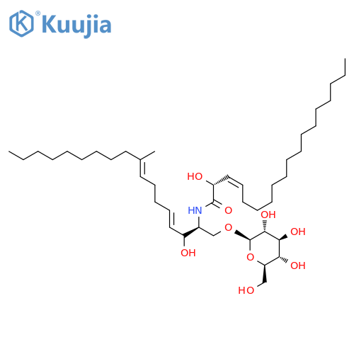 3-Octadecenamide,N-[1-[(b-D-glucopyranosyloxy)methyl]-2-hydroxy-8-methyl-3,7-heptadecadienyl]-2-hydroxy-,[1S-[1R*(2S*,3E),2S*,3Z]]- (9CI) structure