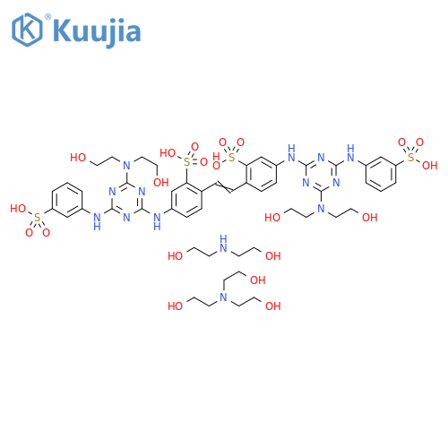 Benzenesulfonicacid,2,2'-(1,2-ethenediyl)bis[5-[[4-[bis(2-hydroxyethyl)amino]-6-[(3-sulfophenyl)amino]-1,3,5-triazin-2-yl]amino]-,disodiumsalt,hexahydrochloride,compd.with2,2'-iminobis[ethanol]and2,2',2''-nitrilotris[ethanol](1:1:1) structure