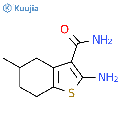 2-amino-5-methyl-4,5,6,7-tetrahydro-1-benzothiophene-3-carboxamide structure
