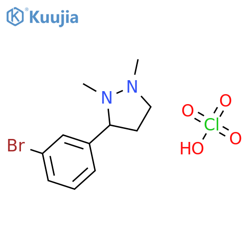 Pyrazolidine, 3-(3-bromophenyl)-1,2-dimethyl-, monoperchlorate structure