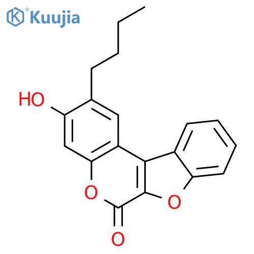 6H-BENZOFURO[2,3-C][1]BENZOPYRAN-6-ONE, 2-BUTYL-3-HYDROXY- structure