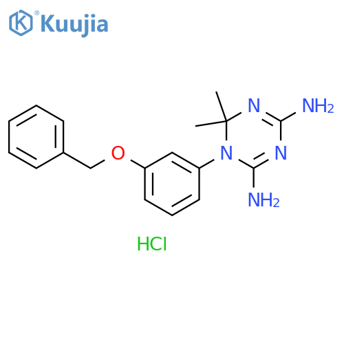 1,3,5-Triazine-2,4-diamine, 1,6-dihydro-6,6-dimethyl-1-[3-(phenylmethoxy)phenyl]-, hydrochloride (1:1) structure