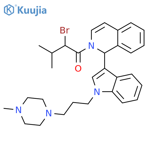 2-(2-bromo-3-methylbutanoyl)-1-{1-[3-(4-methylpiperazin-1-yl)propyl]-1H-indol-3-yl}-1,2-dihydroisoquinoline structure