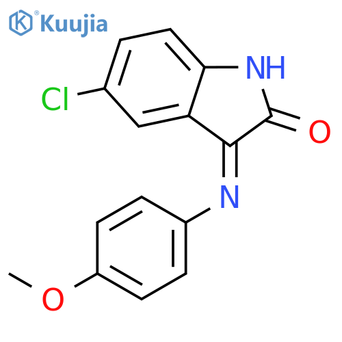 2H-Indol-2-one, 5-chloro-1,3-dihydro-3-[(4-methoxyphenyl)imino]- structure