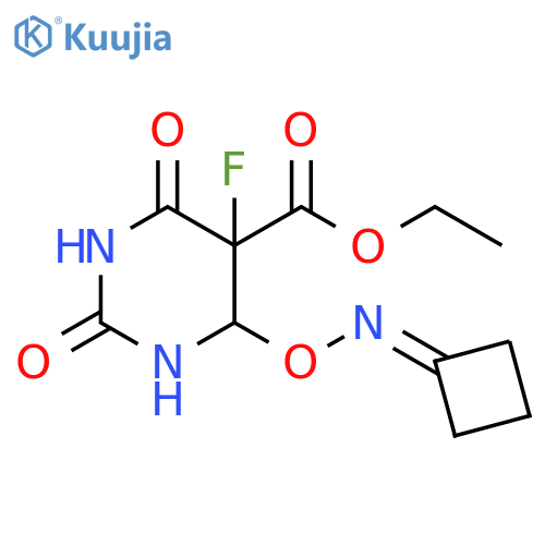 5-Pyrimidinecarboxylic acid,4-[(cyclobutylideneamino)oxy]-5-fluorohexahydro-2,6-dioxo-, ethyl ester structure