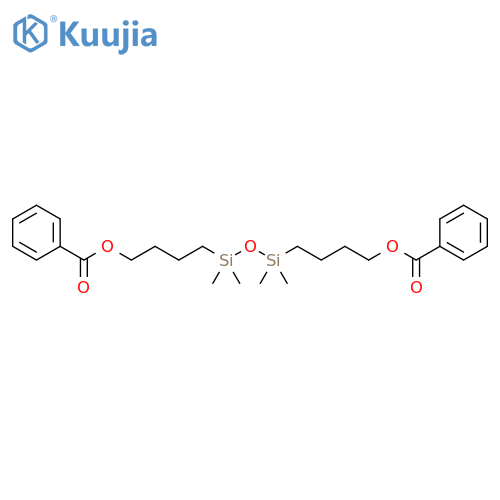 1-Butanol, 4,4'-(1,1,3,3-tetramethyl-1,3-disiloxanediyl)bis-, dibenzoate structure