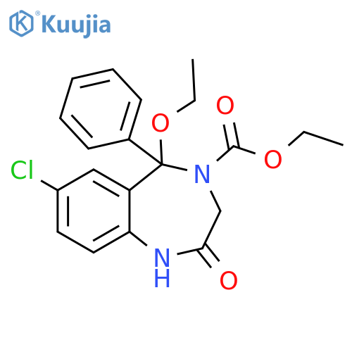 4H-1,4-Benzodiazepine-4-carboxylic acid,7-chloro-5-ethoxy-1,2,3,5-tetrahydro-2-oxo-5-phenyl-, ethyl ester structure
