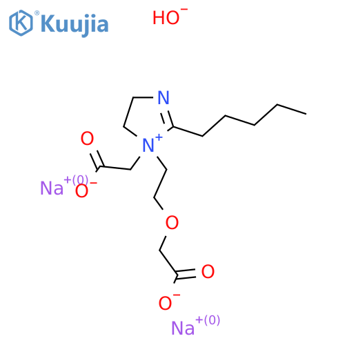 1H-Imidazolium, 1-(2-(carboxymethoxy)ethyl)-1-(carboxymethyl)-4,5-dihydro-2-pentyl-, hydroxide, disodium salt structure
