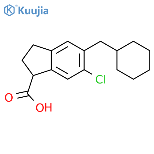 1H-Indene-1-carboxylic acid, 6-chloro-5-(cyclohexylmethyl)-2,3-dihydro- structure