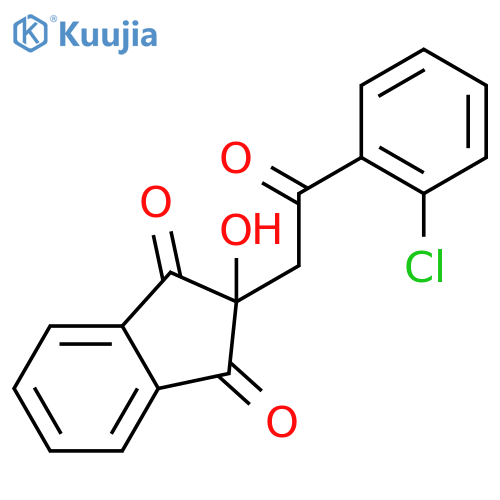 1H-Indene-1,3(2H)-dione, 2-[2-(2-chlorophenyl)-2-oxoethyl]-2-hydroxy- structure