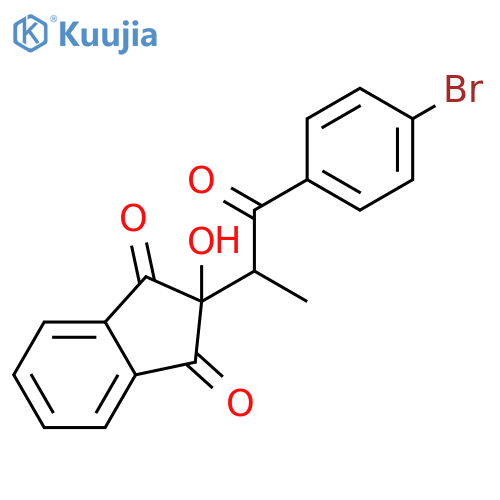 2-[2-(4-bromophenyl)-1-methyl-2-oxoethyl]-2-hydroxy-1H-indene-1,3(2H)-dione structure