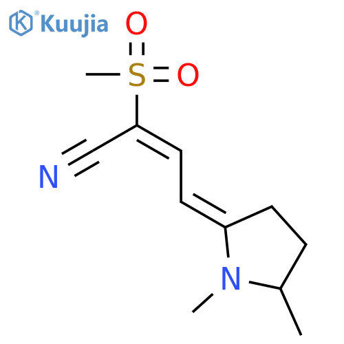 2-BUTENENITRILE, 4-(1,5-DIMETHYL-2-PYRROLIDINYLIDENE)-2-(METHYLSULFONYL)- structure