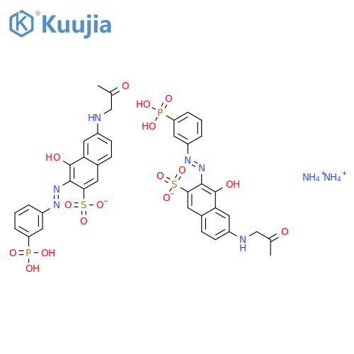 diammonium 6-(acetonylamino)-4-hydroxy-3-(3-phosphonophenyl)azo-naphthalene-2-sulfonate structure