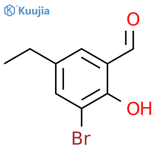 Benzaldehyde, 3-bromo-5-ethyl-2-hydroxy- (9CI) structure