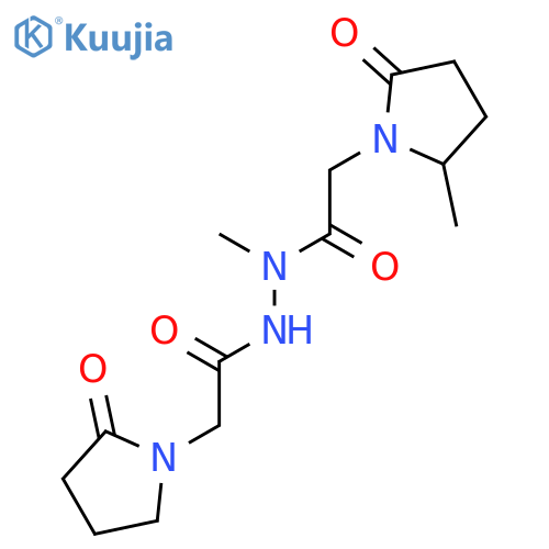 1-Pyrrolidineaceticacid, 2-methyl-5-oxo-, 2-[2-(2-methyl-5-oxo-1-pyrrolidinyl)acetyl]hydrazide structure