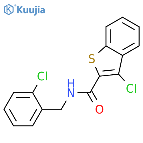 3-chloro-N-(2-chlorobenzyl)-1-benzothiophene-2-carboxamide structure