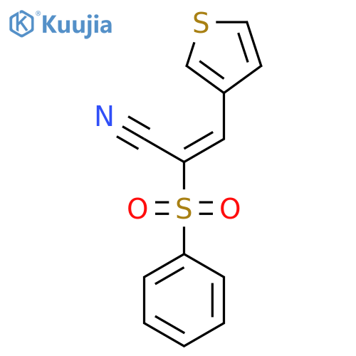 (2E)-2-(benzenesulfonyl)-3-(thiophen-3-yl)prop-2-enenitrile structure