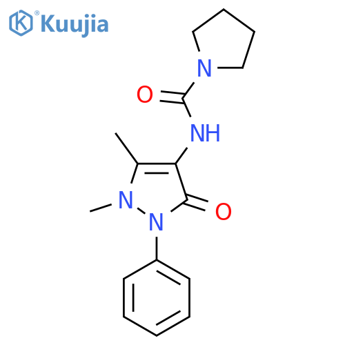 N-(1,5-dimethyl-3-oxo-2-phenyl-2,3-dihydro-1H-pyrazol-4-yl)pyrrolidine-1-carboxamide structure