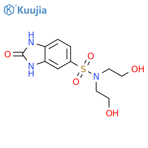 N,N-bis(2-hydroxyethyl)-2-oxo-2,3-dihydro-1H-1,3-benzodiazole-5-sulfonamide structure