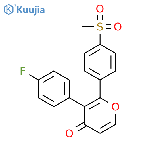 4H-Pyran-4-one, 3-(4-fluorophenyl)-2-[4-(methylsulfonyl)phenyl]- structure