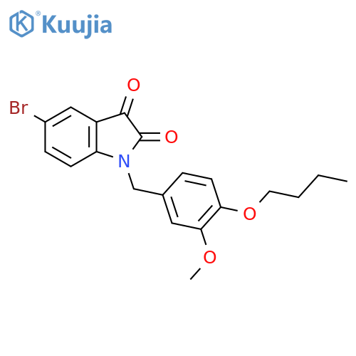 5-bromo-1-(4-butoxy-3-methoxyphenyl)methyl-2,3-dihydro-1H-indole-2,3-dione structure
