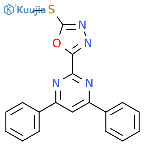 Pyrimidine, 2-[5-(methylthio)-1,3,4-oxadiazol-2-yl]-4,6-diphenyl- structure