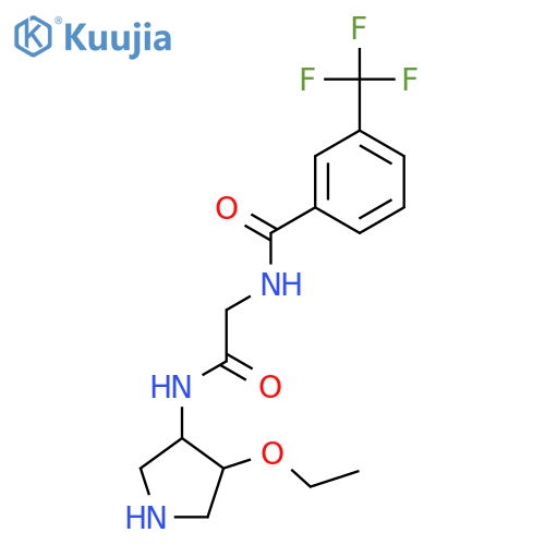 N-(2-((3S,4S)-4-ethoxypyrrolidin-3-ylamino)-2-oxoethyl)-3-(trifluoromethyl)benzamide structure