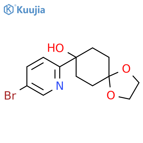 8-(5-Bromopyridin-2-yl)-1,4-dioxaspiro[4.5]decan-8-ol structure