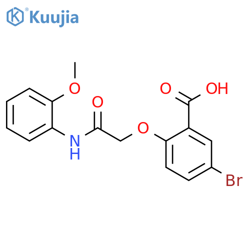 5-bromo-2-{2-[(2-methoxyphenyl)amino]-2-oxoethoxy}benzoic acid structure