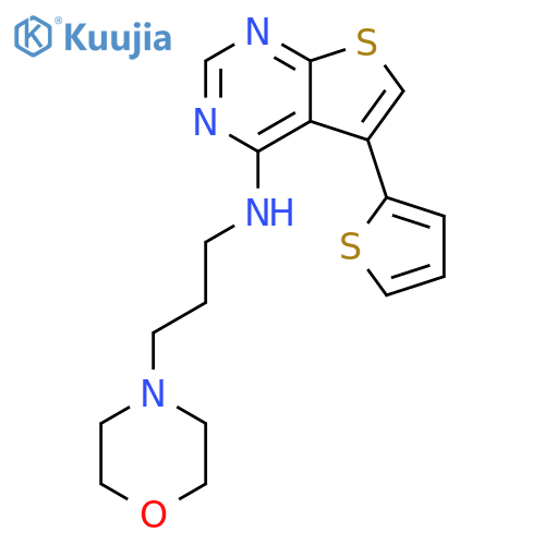 N-3-(morpholin-4-yl)propyl-5-(thiophen-2-yl)thieno2,3-dpyrimidin-4-amine structure
