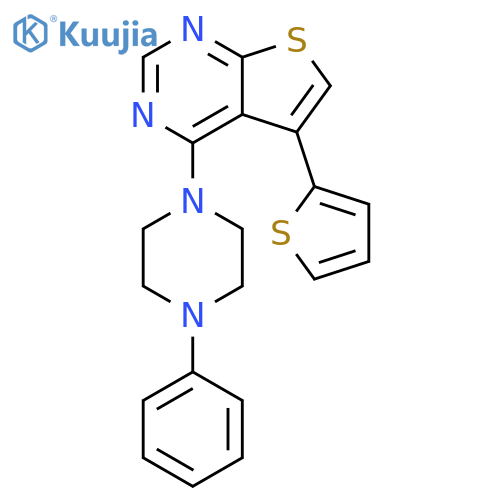 1-phenyl-4-5-(thiophen-2-yl)thieno2,3-dpyrimidin-4-ylpiperazine structure