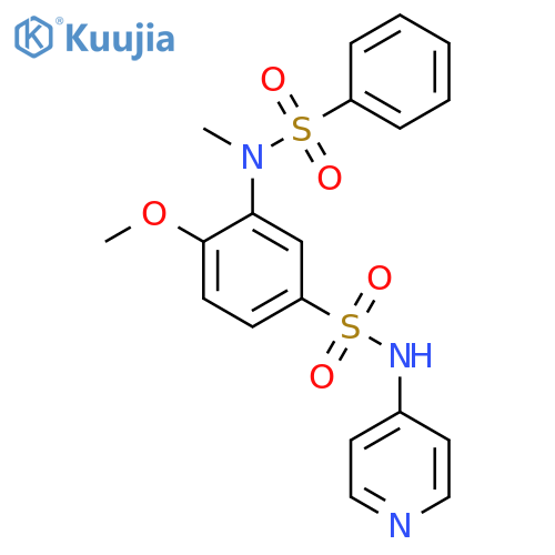 4-methoxy-3-(N-methylbenzenesulfonamido)-N-(pyridin-4-yl)benzene-1-sulfonamide structure