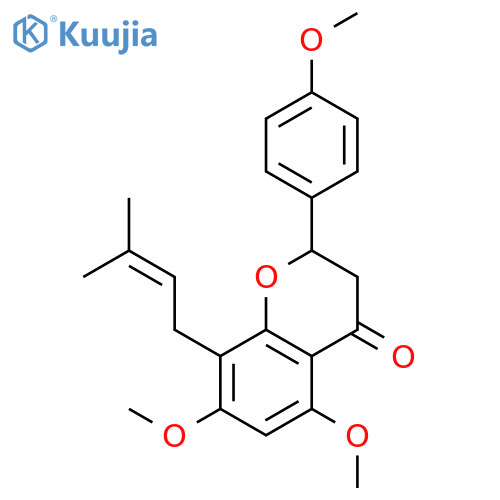 (S)-2,3-dihydro-5,7-dimethoxy-2-(4-methoxyphenyl)-8-(3-methyl-2-butenyl)-4H-1-benzopyran-4-one structure