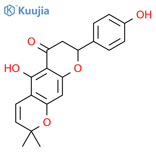 5-hydroxy-2-(4-hydroxy-phenyl)-8,8-dimethyl-2,3-dihydro-8H-pyrano[3,2-g]chromen-4-one structure