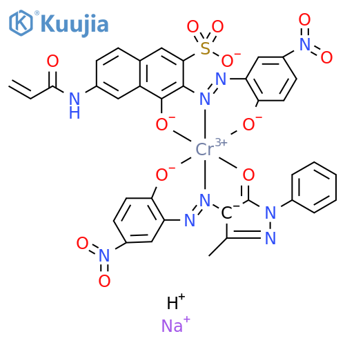 Chromate(2-), [2,4-dihydro-4-[(2-hydroxy-5-nitrophenyl)azo]-5-methyl-2-phenyl-3H-pyrazol-3-onato(2-)][4-hydroxy-3-[(2-hydroxy-5-nitrophenyl)azo]-6-[(1-oxo-2-propenyl)amino]-2-naphthalenesulfonato(3-)]-, sodium hydrogen structure