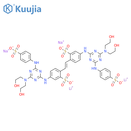 Dilithium;disodium;5-[[4-[bis(2-hydroxyethyl)amino]-6-(4-sulfonatoanilino)-1,3,5-triazin-2-yl]amino]-2-[(e)-2-[4-[[4-[bis(2-hydroxyethyl)amino]-6-(4-sulfonatoanilino)-1,3,5-triazin-2-yl]amino]-2-sulfonatophenyl]ethenyl]benzenesulfonate structure