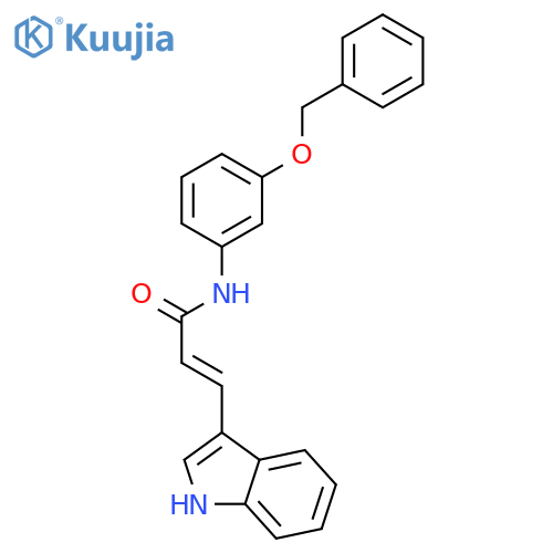 (2E)-N-[3-(benzyloxy)phenyl]-3-(1H-indol-3-yl)prop-2-enamide structure