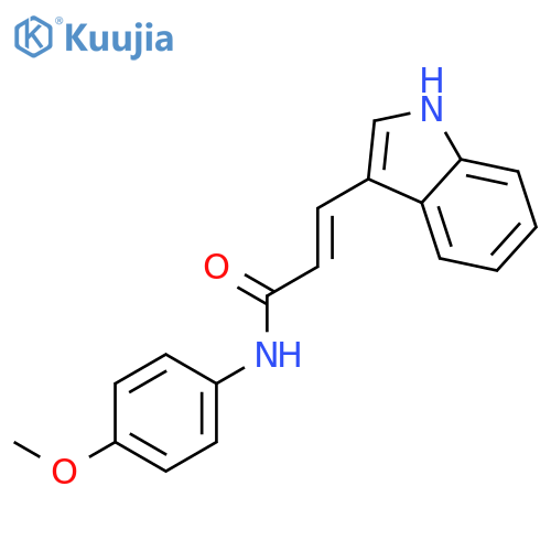 (2E)-3-(1H-indol-3-yl)-N-(4-methoxyphenyl)prop-2-enamide structure