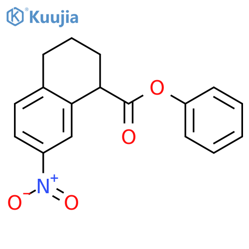 1-NAPHTHALENECARBOXYLIC ACID, 1,2,3,4-TETRAHYDRO-7-NITRO-, PHENYL ESTER structure